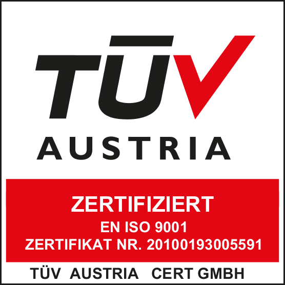 TÜV Austria - EN ISO 9001 zertifiziert